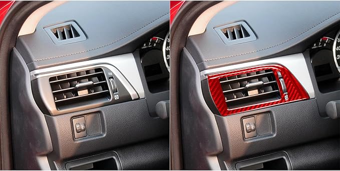 Real Carbon Fiber Trim for Toyota Camry Accessories | for 2012 2013 2014 Dashboard Air Vent Wind Outle Panel Interior Thick Overlay Decal