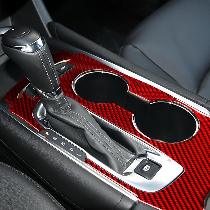 Real Carbon Fiber Trim for Chevy Malibu 9th Gen Accessories | for 2016-2024 Gear Shifting Panel Cover Sticker Interior Thick Overlay Decal