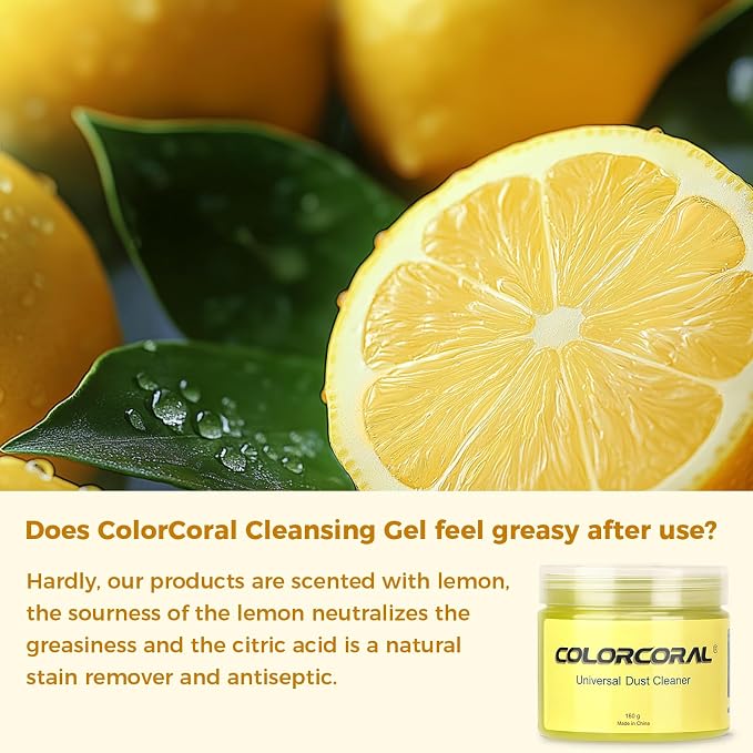 ColorCoral 2Pack Keyboard Cleaning Gel Kit Universal Dust Cleaner,Yellow | Car cleaning putty for PC Keyboard Car Detailing Slime Cleaning Laptop Dusting Home Office Electronic Computer Cleaning Slime