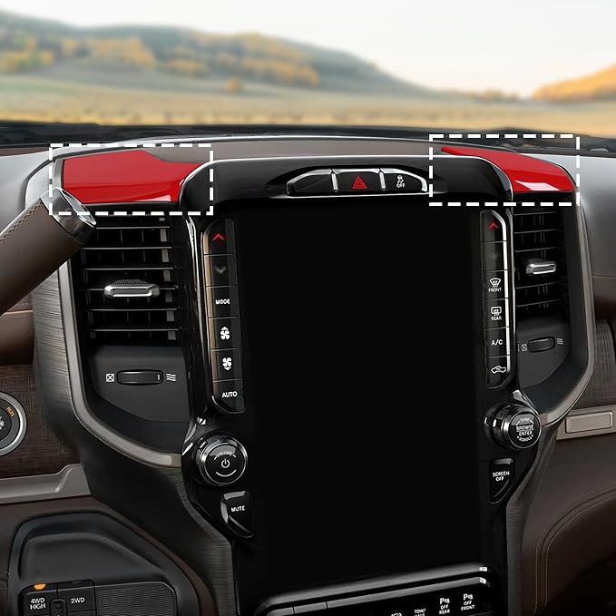 for RAM TRX Center Dashboard Storage Bin Trim Cover Fit for RAM TRX 2018-Present Red Interior Accessories