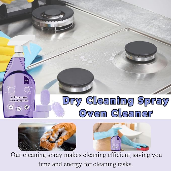 Multi-Purpose Cleaning System,Clean Spray Cleaner For Ovens,Spray Oven Cleaner,Multi-Surface Cleaners With Concentrated Cleaning Tablets,Sided Cleaning Agent Suitable For Households