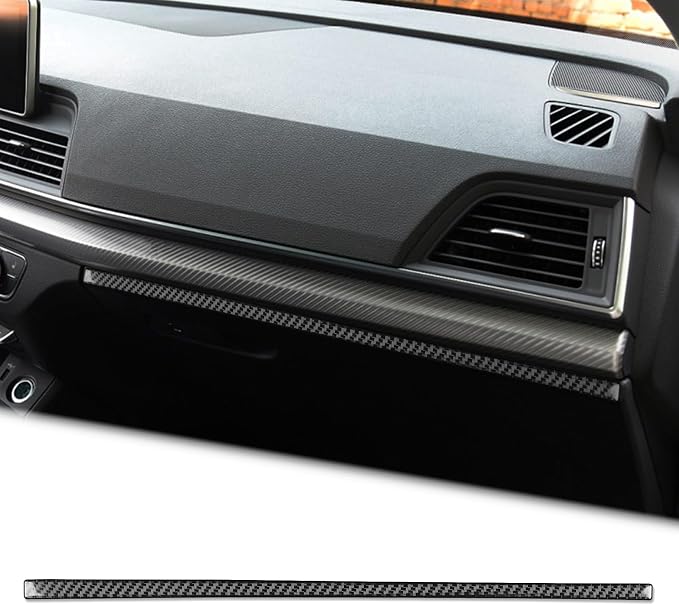 Real Carbon Fiber Trim for Audi 80A Q5 Accessories | for SQ5 2018-2025 Dash Co-Pilot Decoration Strip Cover Sticker Interior Thick Overlay Decal