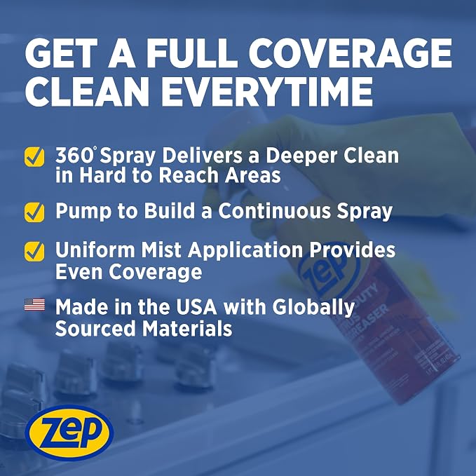 Zep Heavy Duty Citrus Degreaser and Cleaner Mist -16 fl oz ZUCIT20 - Removes Oil, Grease, Adhesive & Kitchen Soil, In Hard-To-Reach Areas