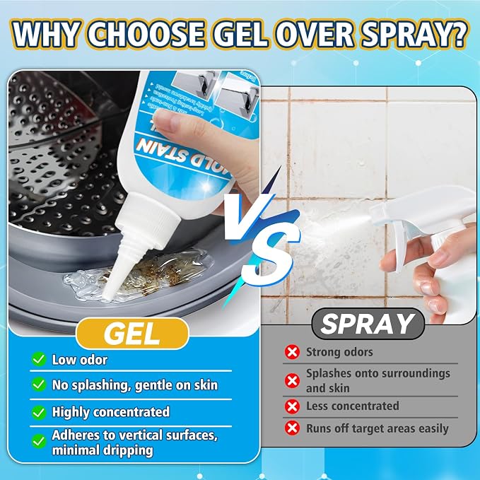Home Stain Cleaner Gel, Heavy Duty Washing Machine Cleaner, Multifunctional Stain Remover, Deep Cleaning for Washing Machine Gasket, Bathroom, Grout, Tile, Shower, Sink, Caulk (8 FL OZ)