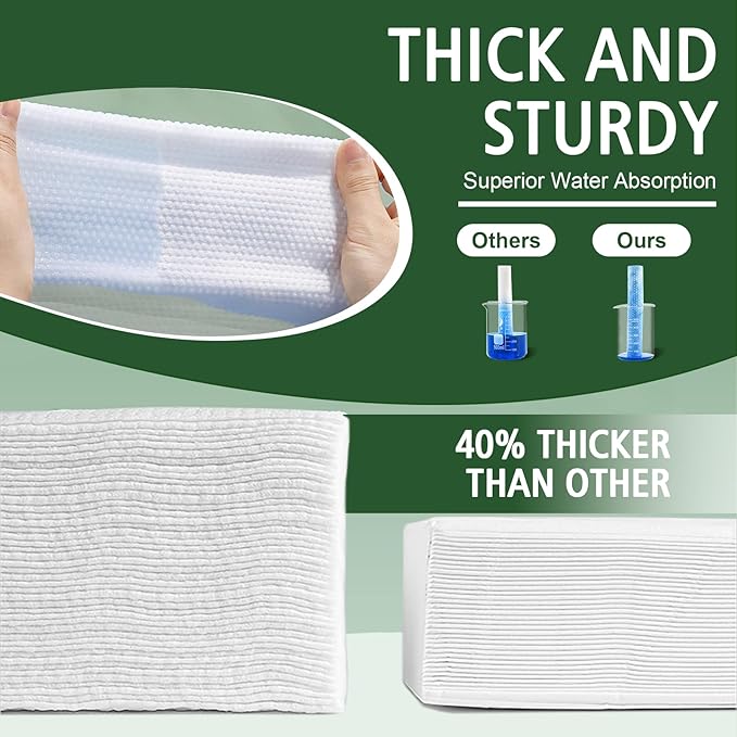 Disposable Face Towels 300 Count, Biodegradable Ultra Soft & Thick Facial Towels for Sensitive Skin, Lint-Free Makeup Remover Dry Wipes, Multi-Purpose Cleansing Towelettes for Face Wipes, Skincare