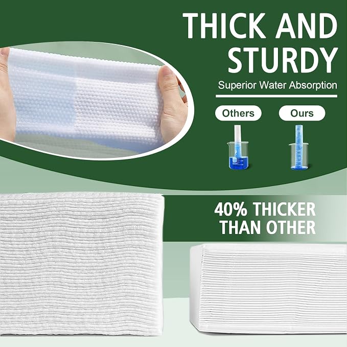 Disposable Face Towels 600 Count, Biodegradable Ultra Soft & Thick Facial Towels for Sensitive Skin, Lint-Free Makeup Remover Dry Wipes, Multi-Purpose Cleansing Towelettes for Face Wipes, Skincare