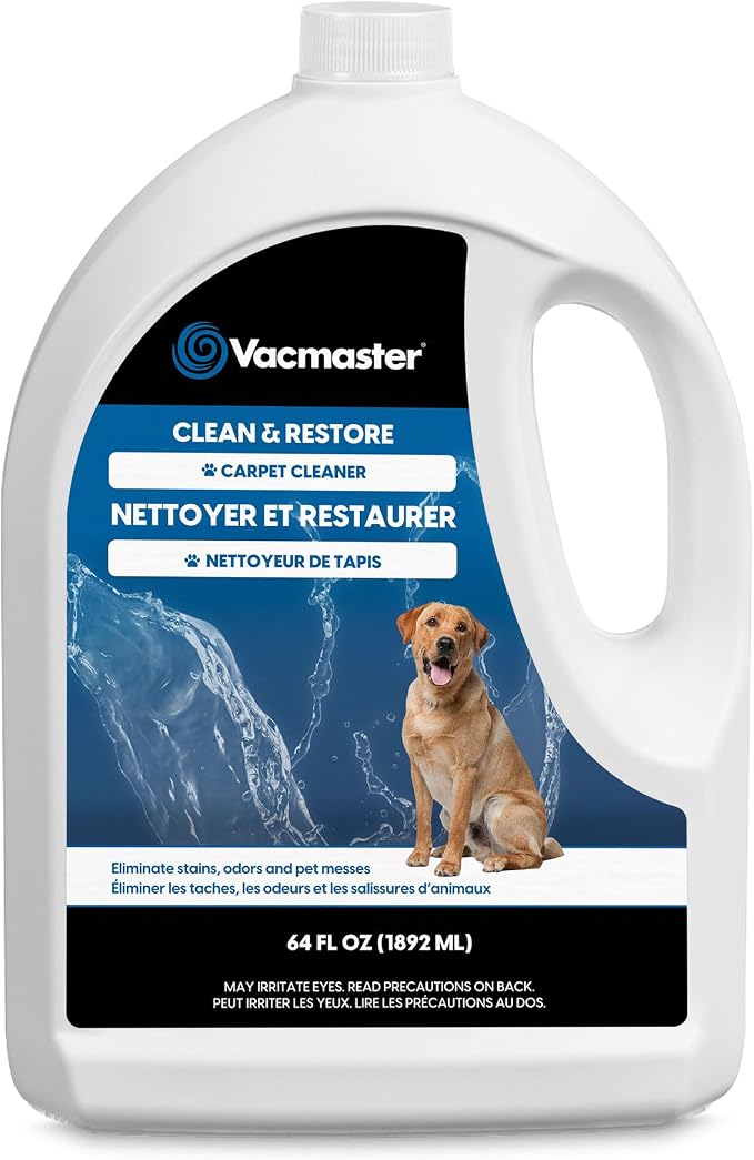Vacmaster CCS03 Carpet Cleaning Shampoo Solution for Stain Removal 64 oz | Spot & Stain Formula for All Carpets, Upholstery & Area Rugs