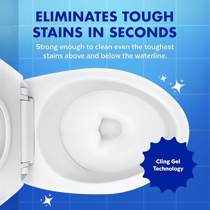Lysol Lime & Rust Toilet Bowl Cleaner Liquid, For Limescale, Rust & Hard Water Stains, Septic Safe, Clinging Gel, Disinfects, Sanitizes & Deodorizes, Bathroom Cleaning Supplies, 24oz (4 Pack)