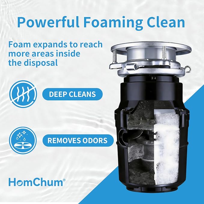 Garbage Disposal Cleaner and Deodorizer Tablets 24 Pack, 1 Year Supply, Lemon Scent Foaming Disposal Cleaner, Sink Cleaner