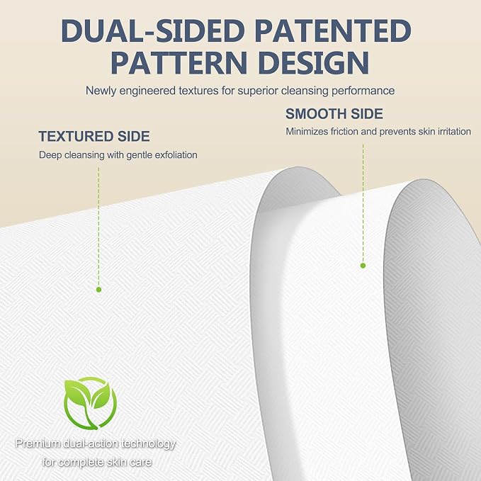 Premium Disposable Face Towels, 10"x12" XL, 90gsm Ultra-Thick 100% USDA Biobased Facial Towel, Gentle for All Skin Types, Magnetic Closure Box with Visibility Window (1 pack of 50ct)