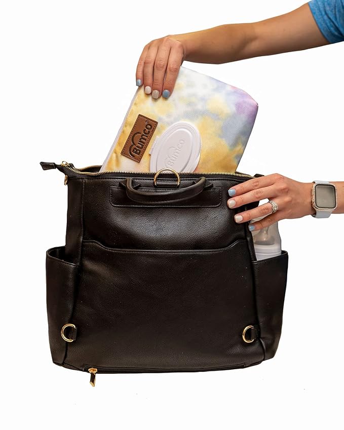 Bumco Diaper Clutch - Portable Wipes Dispenser & Baby Travel Essential, Airtight Dispenser, Refillable Wipes Container, Travel Baby Essentials, Diaper Bag Purse
