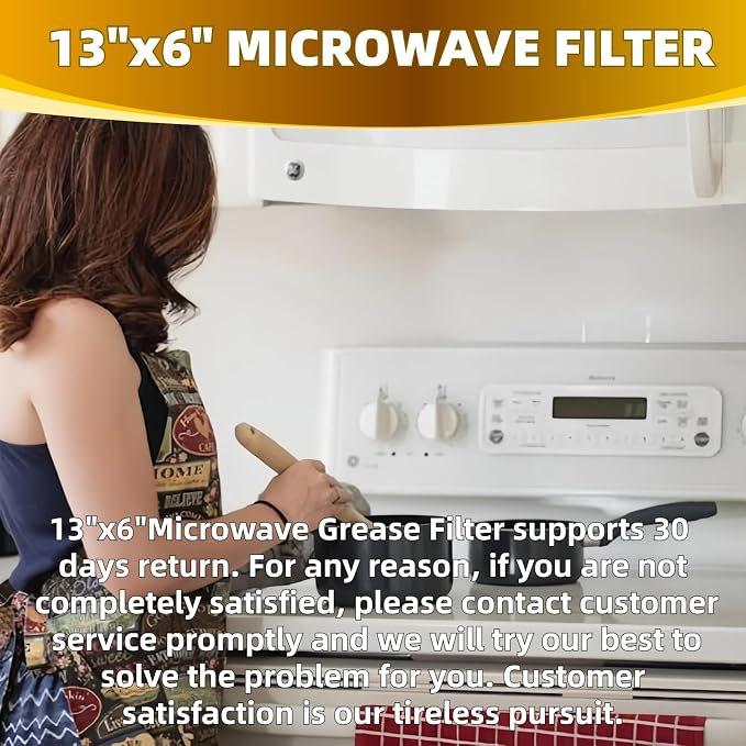 YUEERIO 13" x 6" Microwave Grease Filter Replacement 4Pack | for Whirlpool GE WB06X10596 W10208631A Microwave Oven vent Filter