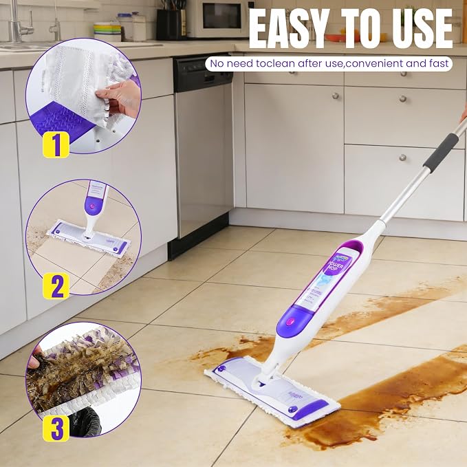 24 Pcs Power Mop Refills Pad, 5X Cleaning Multi-Surface Replacement for Swiffer Power Mop, Wet Pads Refill for Wood Floors & More, Compatible with Swiffer PowerMop Pads & Mopping Refills