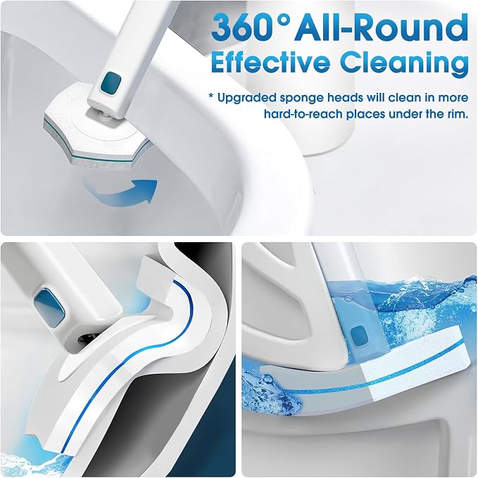Disposable Toilet Brush Refills 32 Count Toilet Refills, Disposable Toilet Bowl Brush Refill Pads for Bathroom and Toilet Cleaning (Not Compatible with Other Brand Toilet Handle)
