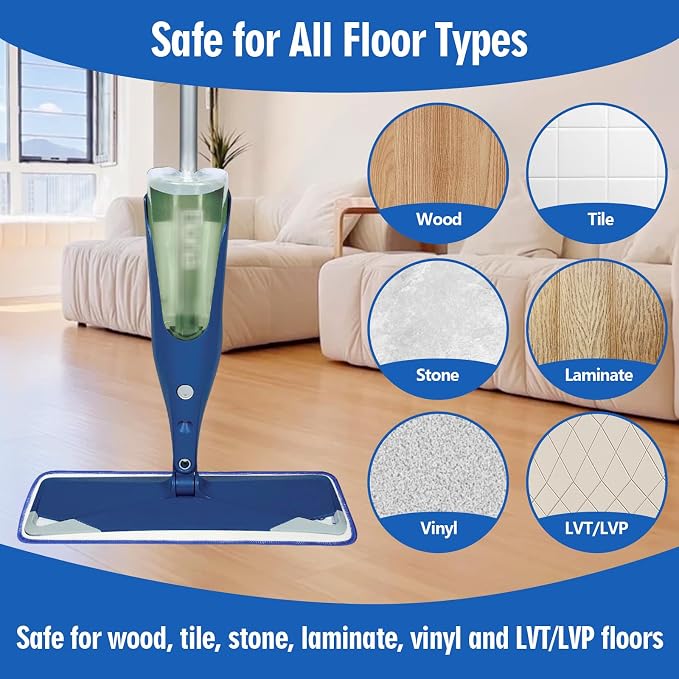3 Pack Microfiber Cleaning Pads Compatible with Bona Mops, Safe for Hardwood and Hard-Surface Floors, Washable, Reusable