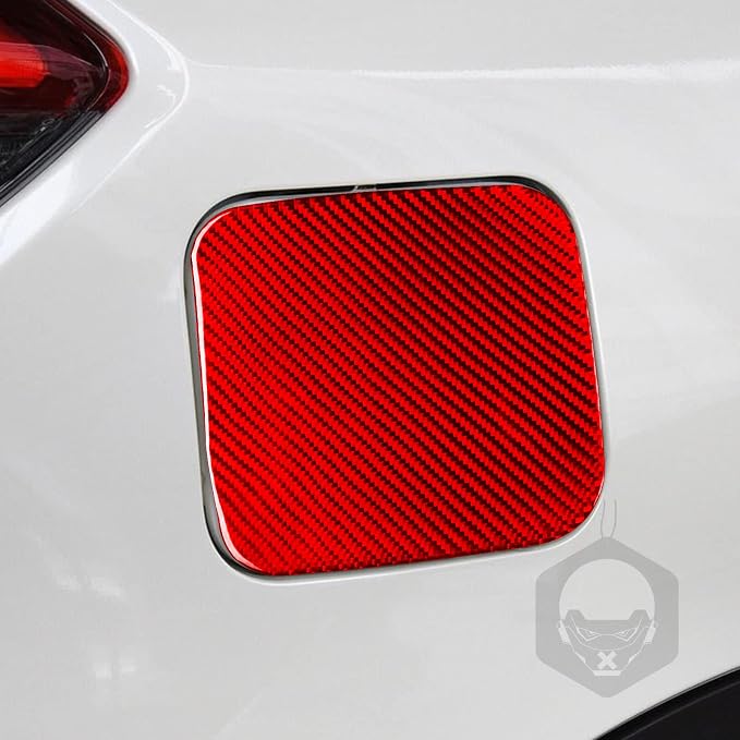 Red Real Carbon Fiber Trim for Nissan Rogue Accessories | for 2014-2020 / Rogue Sport 2017-2022 Fuel Tank Cover Oil Gas Cap Cover Sticker Exterior Thick Overlay Decal