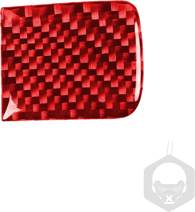 Glove Box Handle Trim Fit for Dodge Charger/Chrysler 300 2011-2023 | Real Carbon Fiber | Accessories | Trim Set Passenger Side Glove Box Panel Stickers | Thick Overlay | Self-adhesive | Red