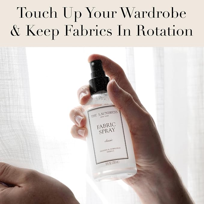 The Laundress Classic Fabric Spray,Wrinkle Release Spray,Upholstery and Linen-Spray,Fabric Refresher,Clean Laundry Scent,8 Fl Oz,(Pack of 2)