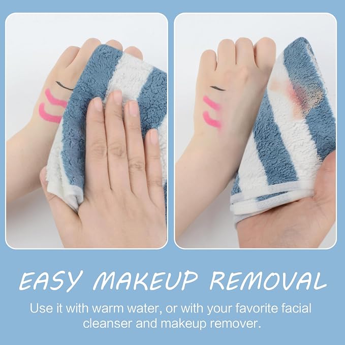 SINLAND Microfiber Facial Cloths Fast Drying Washcloth 12inch x 12inch Absorbent Face Wash Cloth Soft Makeup Remover Cloths