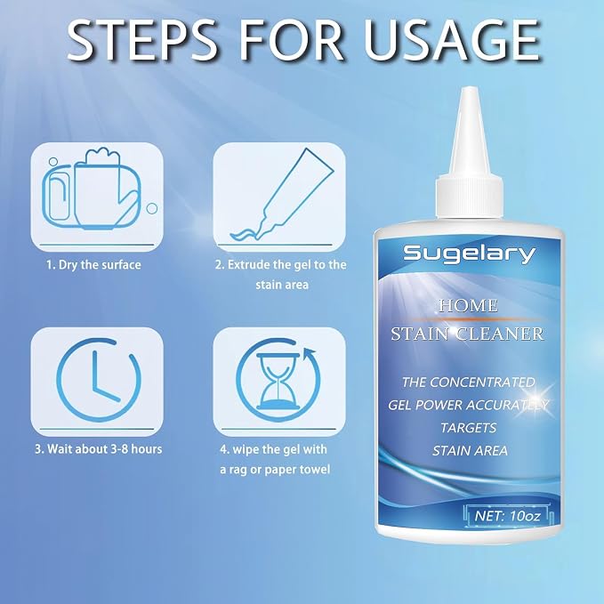 Sugelary Mold Stain Cleaning Gel, Washing Machine Cleaner for Front Loader Seal, All-Purpose Gel for Bathroom Grout, Sink, Shower, Caulk, Front Load Washer Cleaning Solution-10 fl oz