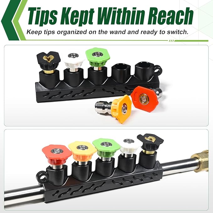 Pressure Washer Gun and Hose, 25 FT Hose with Extension Wand | 3600 PSI Gun & Hose Kit with Wand, M22-14mm Inlet & 1/4" Quick Connect