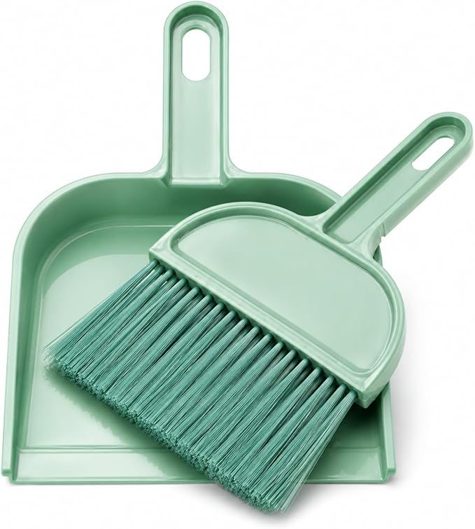 Rypet Mini Dustpan & Brush Set for Small Pet Cage Cleaning – Compact Handheld Broom for Guinea Pig, Rabbit, Hamster Bedding & Sticky Messes, Space-Saving, Deep-Corner Cage Cleaner Tool