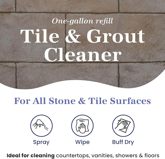 Marblelife Tile & Grout Cleaner - Tile and Grout Cleaner for Floors, Pools, Bathroom Shower, Bath & Other Surfaces, Safe & Effective, Ready-To-Use Refill Gallon