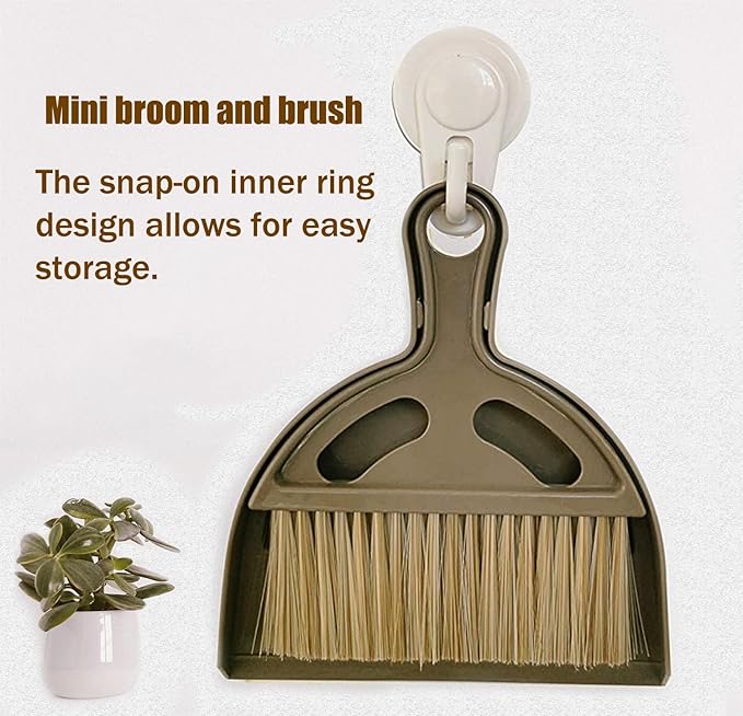 Mini Broom and Small Dustpan Brush - Mini Broom and Dustpans, Small Broom and Dustpan Set, Mini Dustpan and Brush Set, Hand Broom and Dustpan Set for Home and Pets.