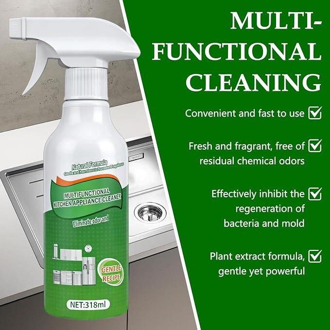 2Pcs Kitchen Cleaner Spray, Multi-Purpose Kitchen Cleaner, Heavy Duty Kitchen Oil Stains Spray for Kitchen, Household, Oven, Stove, Range Hood - 318ml
