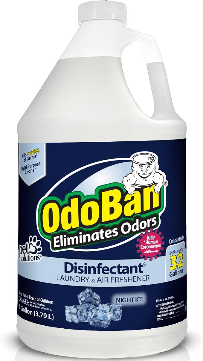 OdoBan Disinfectant Concentrate and Odor Eliminator, Made in the USA, Night Ice Scent, 2 Gallons