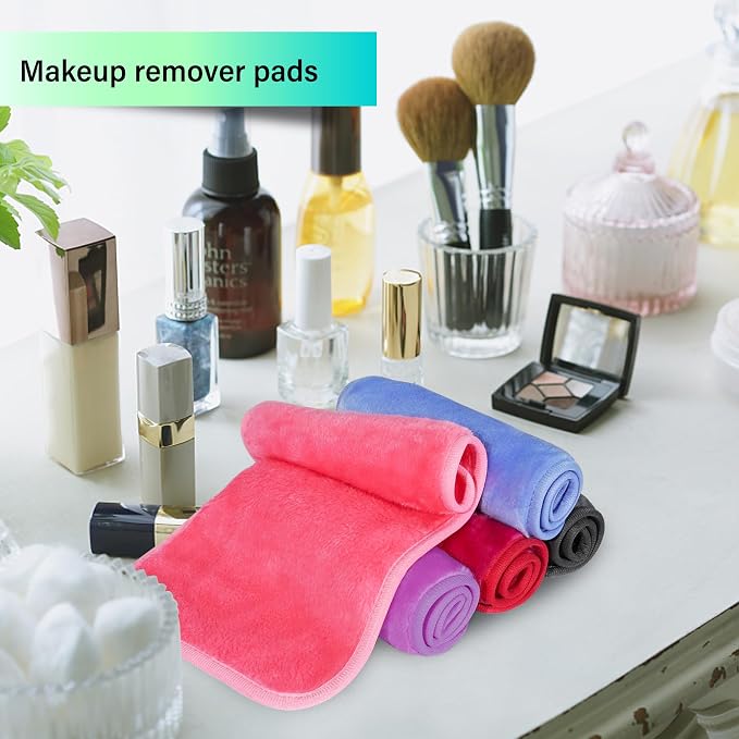 Nugilla Makeup Remover Cloth, 13x7 Inch Reusable Makeup Remover Towels, Microfiber Fast Drying Facial Washcloth, Soft Face Towels for Washing Face