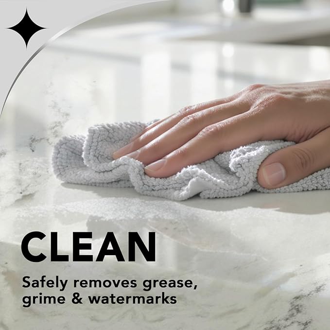 Weiman Quartz Countertop Cleaner and Polish - Clean and Shine Your Granite, Marble Countertops, Kitchen Island, and Stone Surfaces with UV Anti-Fade Protection, Citrus, 24 Ounce with Microfiber Cloth