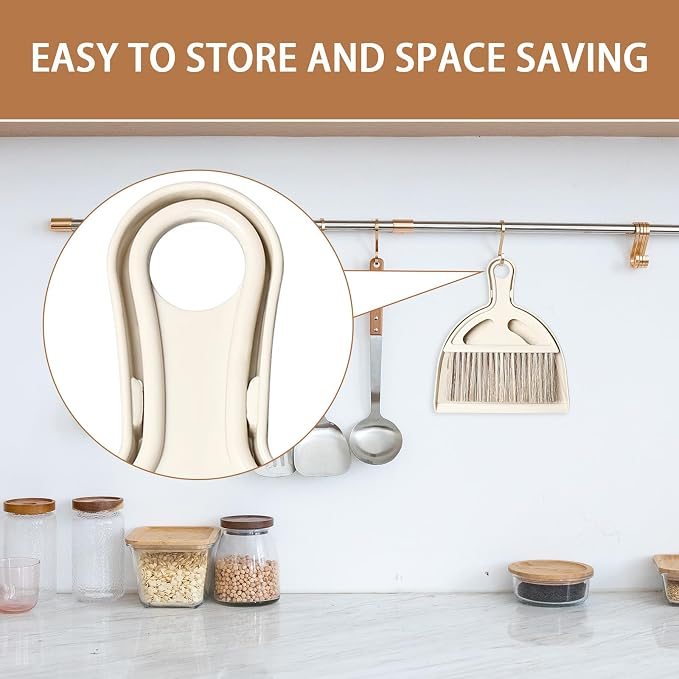 Mini Broom and Small Dustpan Brush - Hand Broom and Dustpan Set, Mini Dust pan and Brush Set, Small Dust pan for Cat Litter, Kitchen, Tables, Countertops, Cars, etc.