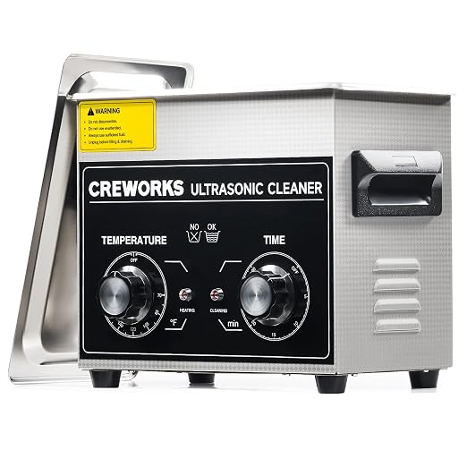 CREWORKS 3.2L Ultrasonic Cleaner with Heater & Timer, 304 Stainless Steel Sonic Cleaner, 0.8gal Ultrasonic Parts Cleaner with Knobs, 120W Professional Lab Ultrasonic Cleaner for Glasses Coin Microchip