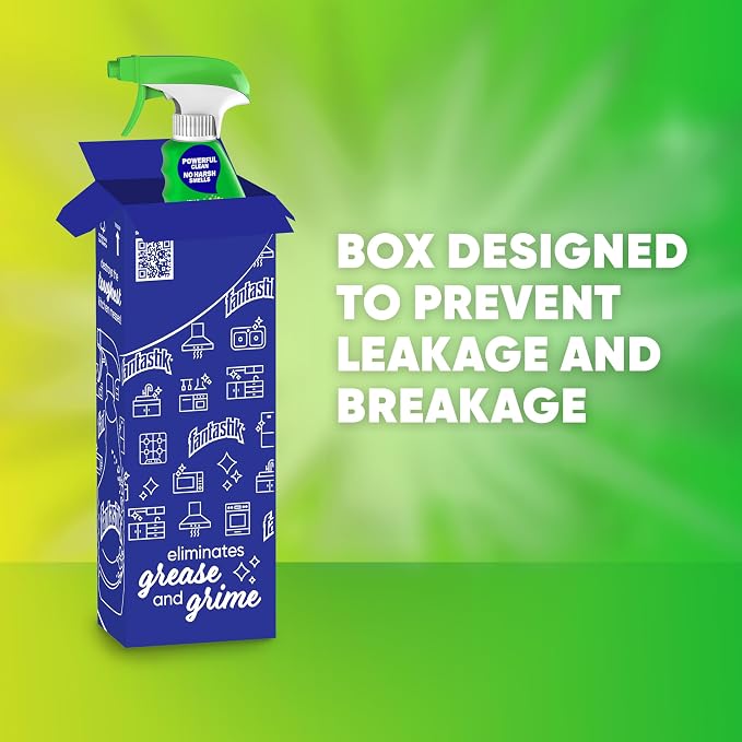 Fantastik All Purpose Cleaner, Multipurpose Surface Cleaner & Kitchen Grease Removal, Packaging Designed to Prevent Leakage and Breakage, Fresh Scent, 32 Fl Oz