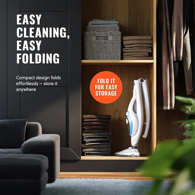 PurSteam 10-in-1 Steam Mop, Floor Steamer with Detachable Handheld Steam Cleaner for Tile, Hardwood Floors | Steam Mop with 10 Accessories | Detachable Steam Cleaner for Hard Floors, Stone, Hardwood, Tile | Washable Dirt Grip Pads
