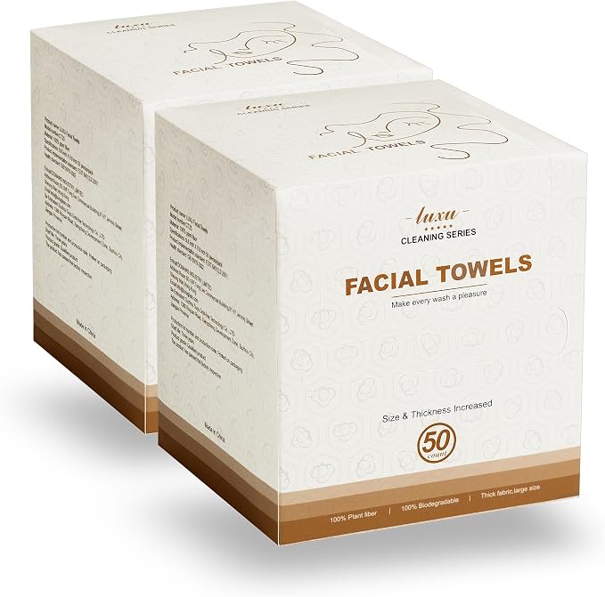 Face Towels,Facial Towel,100 Ct Disposable Face Towel, 9.8"X9.8"Face Cloths | Makeup Remover Face Towelettes Disposable,Disposable Face Cloths for All Skin Types,USDA Biobased Clean Face Towel