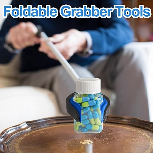 Foldable Grabber Reacher Tool 32 Inch, 6-Pack Heavy Duty Trash Picker Upper | 360° Rotating Jaw with Magnetic Tip, Lightweight Arm Extension for Seniors, Post-Surgery Recovery, Commercial Cleanup