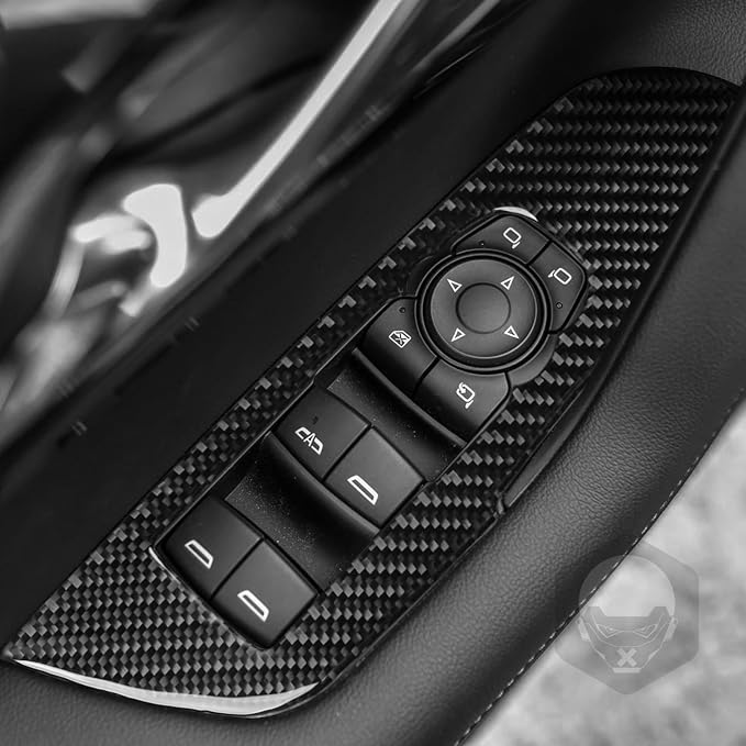 Carbon Fiber Door Window Switch Fit for Chevrolet Blazer 2019-2025 | for L/LT/RS/Premier | Door Window Switch Control Panel Stickers | Accessories | Anti-scratch | Self-adhesive