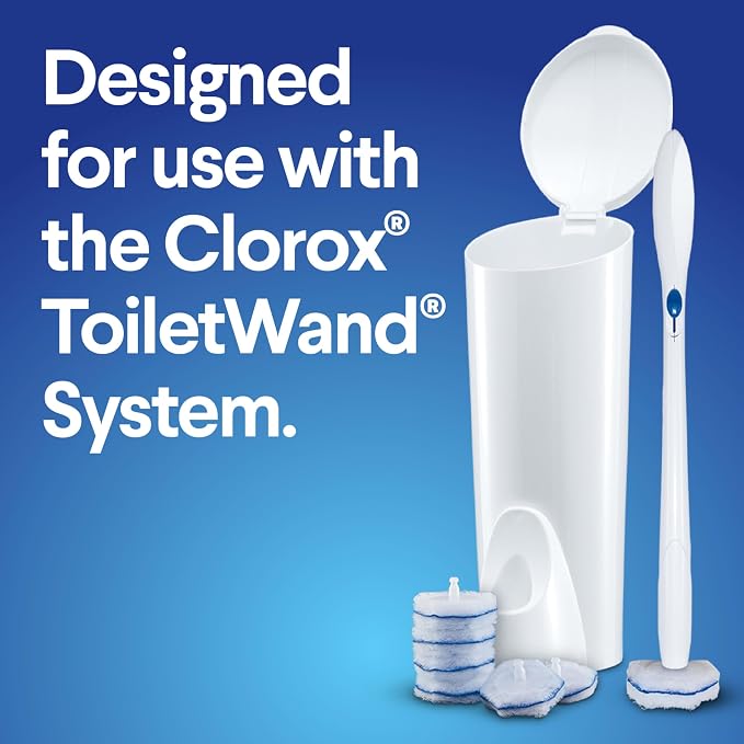 Clorox ToiletWand Disposable Toilet Cleaner Refills, 30 Count, Kills 99.9% of Germs and Viruses, Touch-Free Toilet Cleaning, Original Scent
