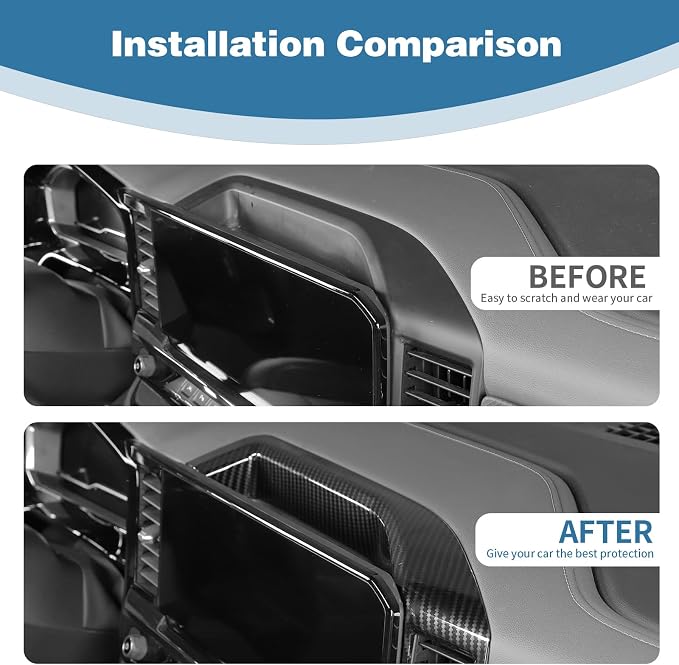 for Silverado Center Dash Panel Trim Cover Carbon Fiber Compatible with Chevy Silverado 2022 2023 2024 Carbon Fiber Interior Accessories
