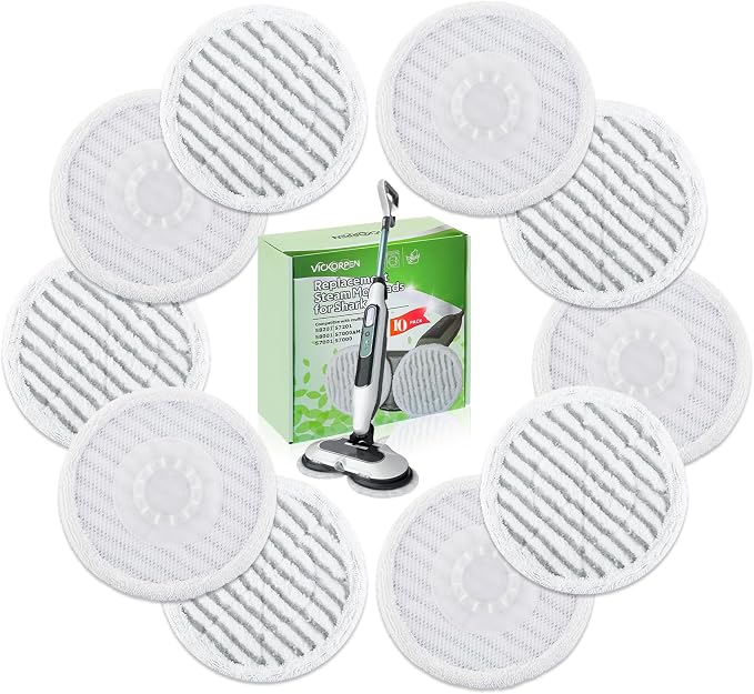 10 Pack Steam Mop Replacement Pads for Shark Steam and Scrub Mop Pads | Steam Mop Pads for Various Floor Cleaning, for Shark S8201 S8001 S7001 S7201 S7000AMZ S7000 S7005 S7020 S7001C Steam Mop