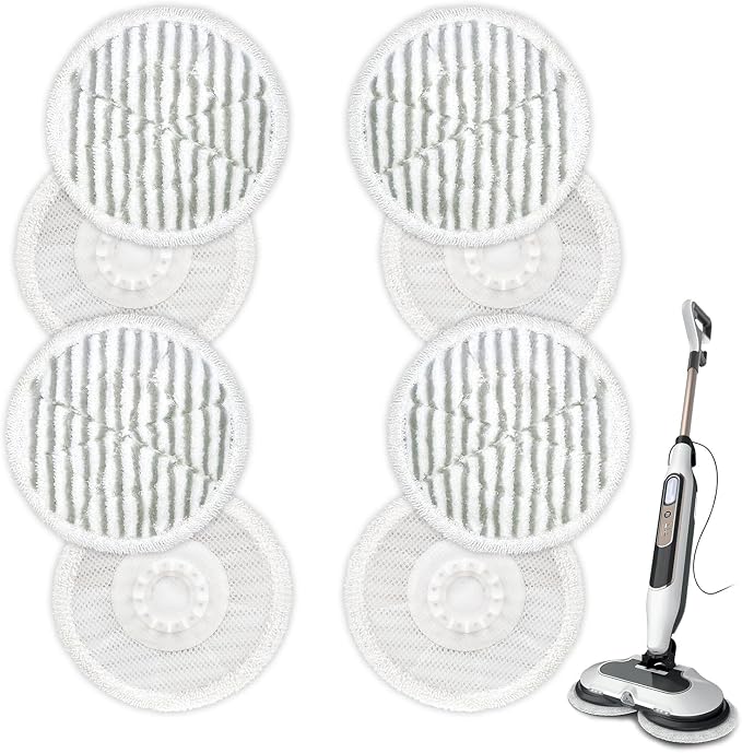 VIEWALL Replacement Steam Mop Pads for Shark S8201 S8000 S8001 S8200 S820 S7001 S7201 S7000 S7005 S7020 S7001 S7020 7001 S7201 7003 Steam Scrub Steam Mop, Dirt Grip Soft Scrub Pads 8 Pack