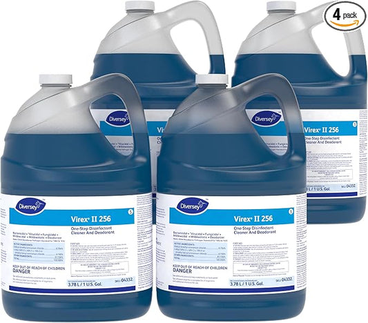 VIREX Diversey II 256 Disinfectant Cleaner Conc, 1 gal, 4 Pk