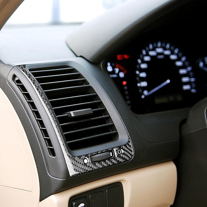 Real Carbon Fiber Trim for Honda Accord Accessories | for 2003 2004 2005 2006 2007，Dashboard Panel Side Air Outlet Vent Cover，Thick Overlay Sticker Decal
