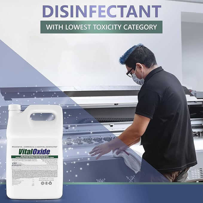 Vital Oxide Disinfectant, Deodorizer, Cleaner, Food-Contact Sanitizer, Virucide – (EPA registration #82972-1) – Kills Mold & Mildew, Eliminates Odors -4 Gallon