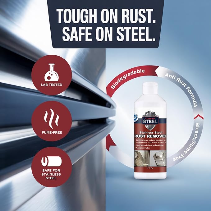 CLEAN MY STEEL Stainless Steel Rust Remover Industrial Cleaner (5L) | NSF certified food-safe formula. Economical 5-Liter bulk supply
