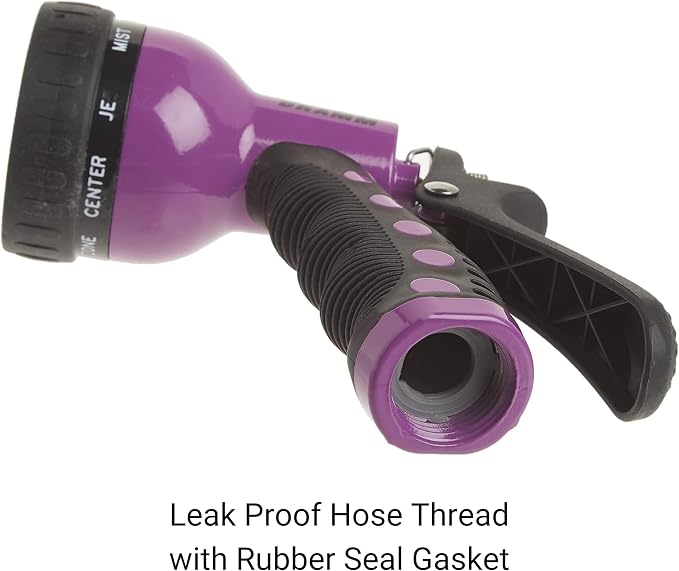 Dramm Revolver Heavy Duty Metal Garden Hose Nozzle – 9 Spray Patterns, High Pressure Jet, Thumb-Control Flow, Ergonomic Grip – Orange
