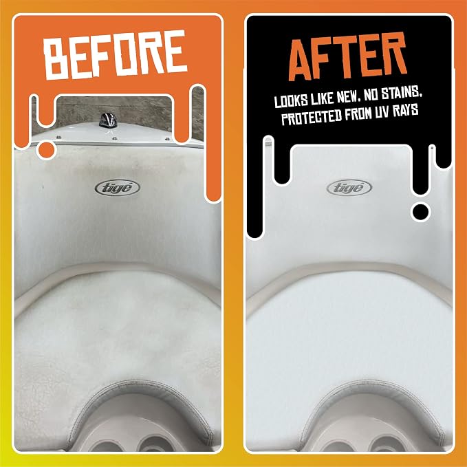 Boat Juice Interior 2-in-1 Vinyl Boat Seat Cleaner & Ceramic UV Protectant Spray | Marine Interior Detailing | Upholstery, Carpet & Plastic | Orange Creamsicle Scent | Made in USA