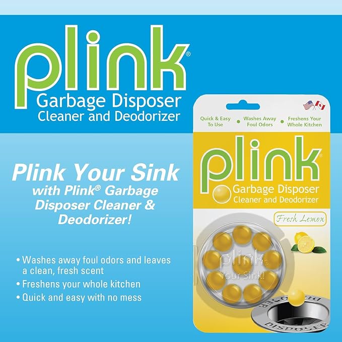 Plink Garbage Disposal Cleaner & Deodorizer, Freshener & Odor Removing Balls, Easy to Use - Original Fresh Lemon & Orange Scent - 20 Count